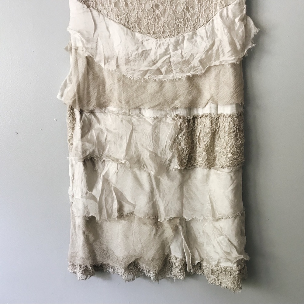 Italian Silk Layered Ruffle Stretch Lace Dress - Picture 2 of 5